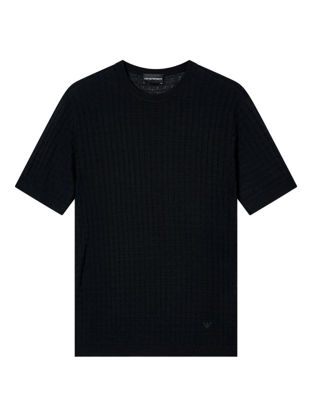 Maglietta nera a maniche corte con girocollo EM003504AF14113 UC001 EMPORIO ARMANI
