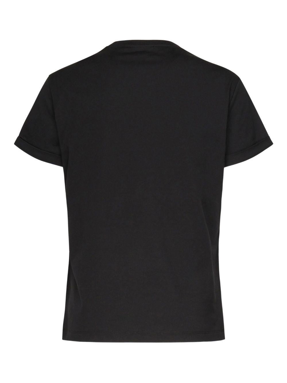 DONDUP T-shirt nera con logo frontale Made in Italy DS039JF0271DDU6DD 999 DONDUP