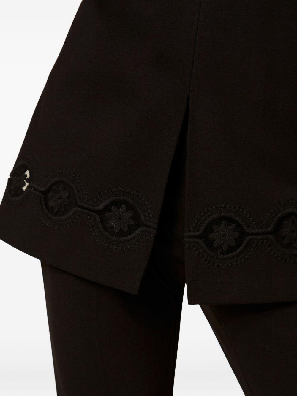 Tunica Donna Nera con Ricamo a Fiori 252TP2103 00006 TWINSET