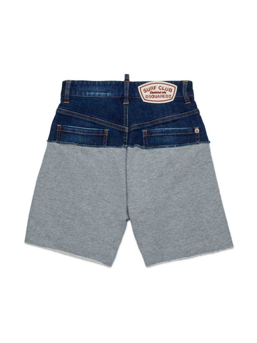 Bermuda in denim e cotone grigio