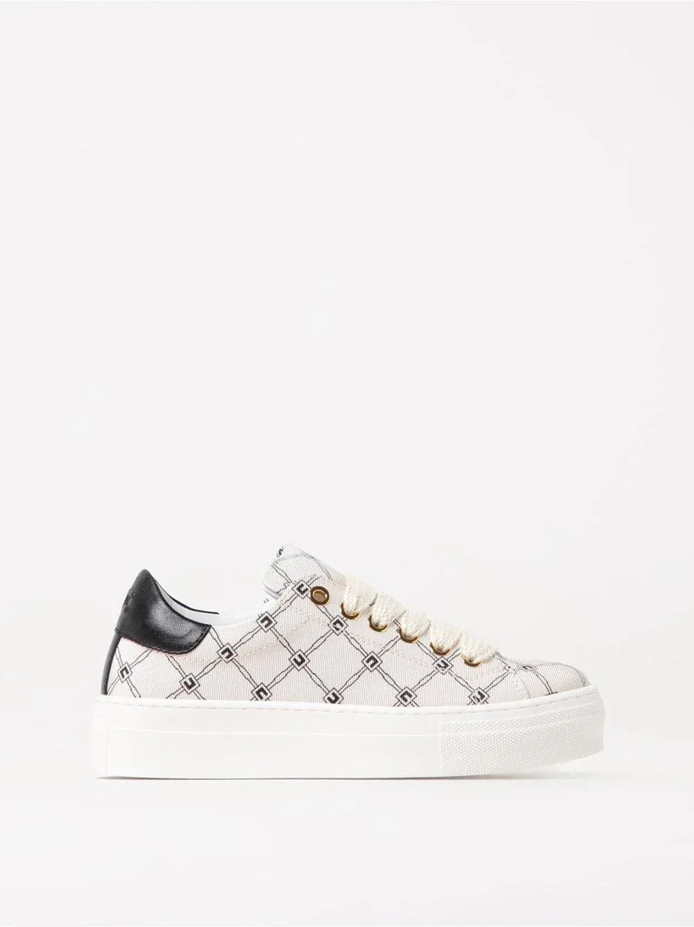 Sneakers crema logo all-over - Preludio Moda