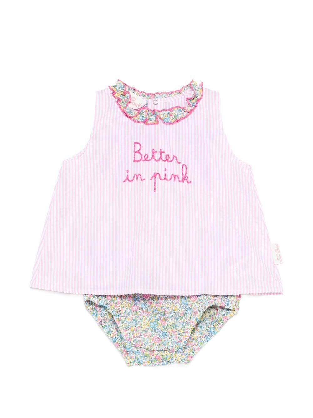 Completo abito con culotte a righe ABB0002 03881L MC2 SAINT BARTH KIDS