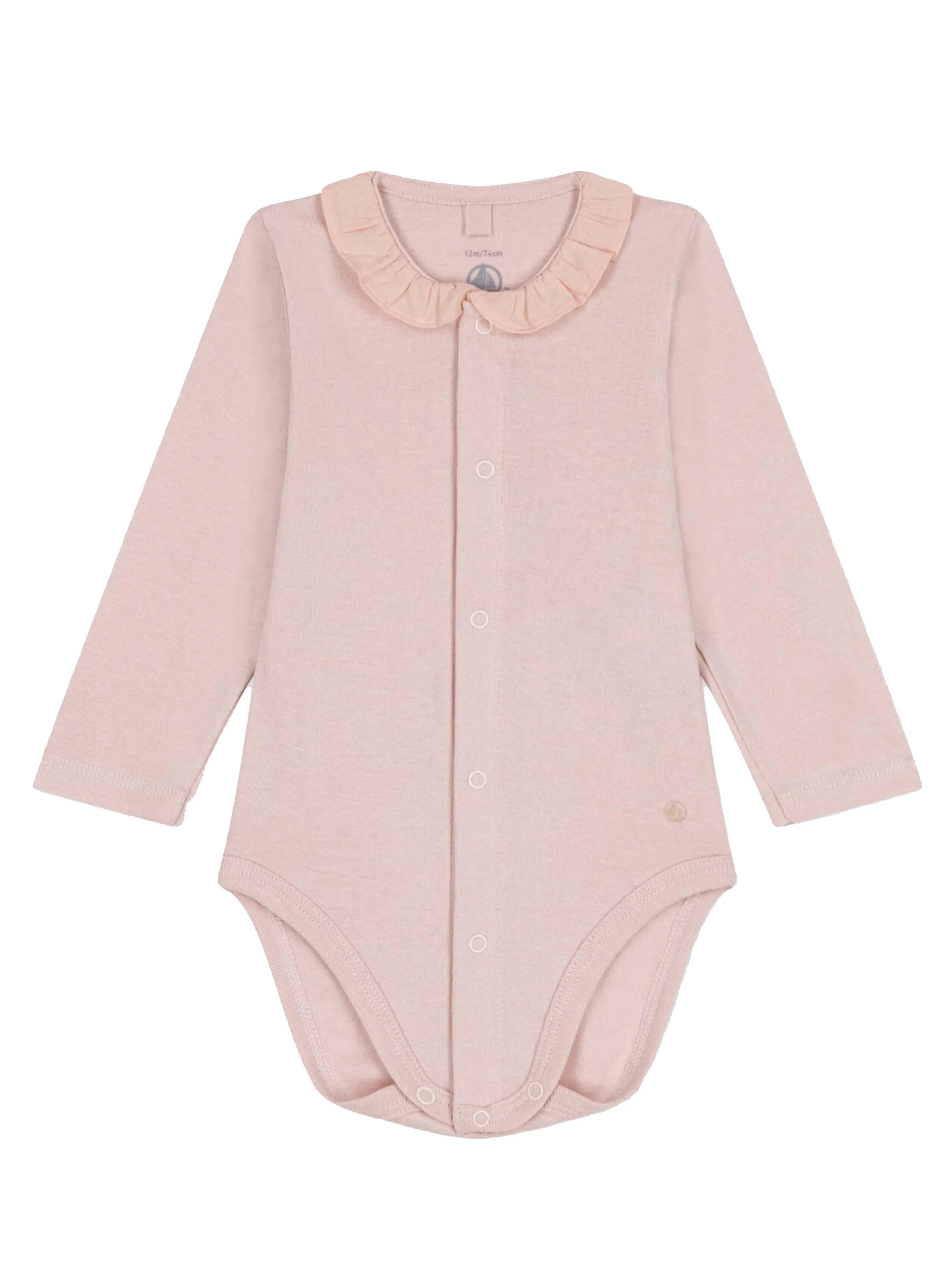 Body rosa con colletto ruches - Preludio Moda