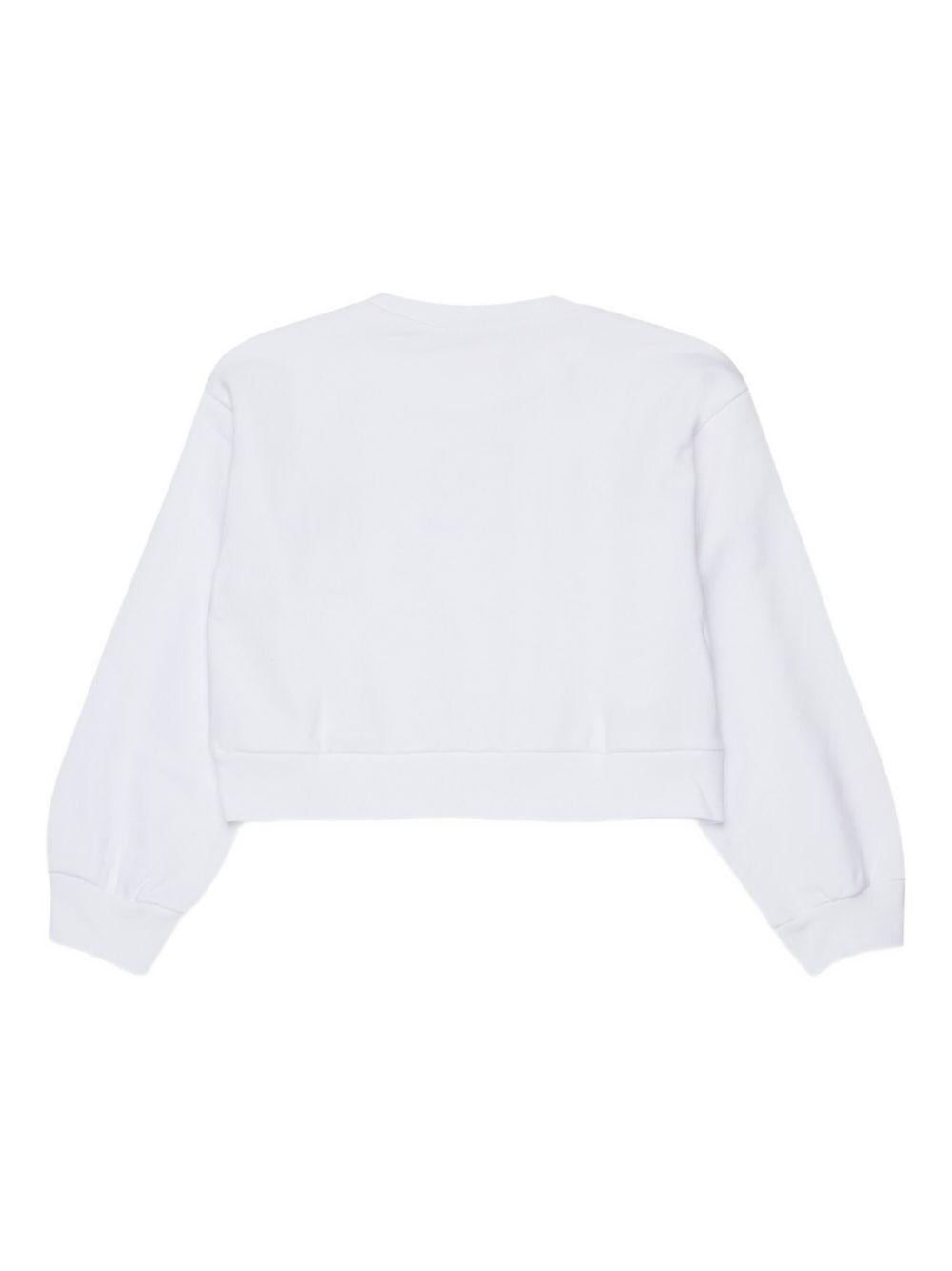 Felpa girocollo in cotone con logo M01193M00V0 0M100 MARNI KIDS