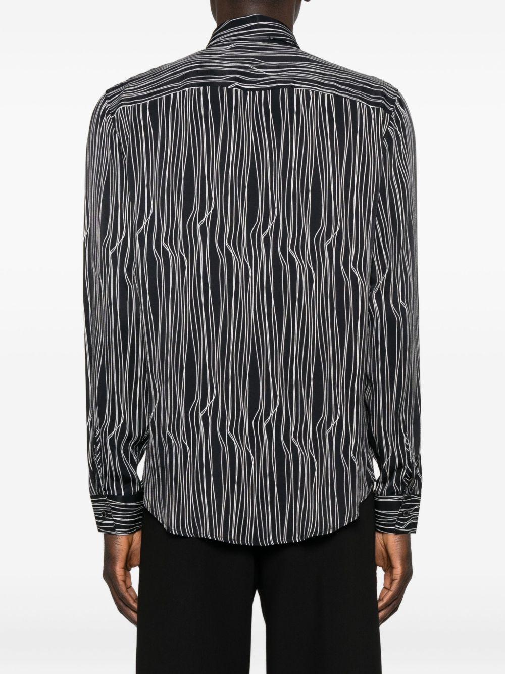 Camicia nera con grafica all over e abbottonatura frontale 5C0310A093 J4R2 PATRIZIA PEPE