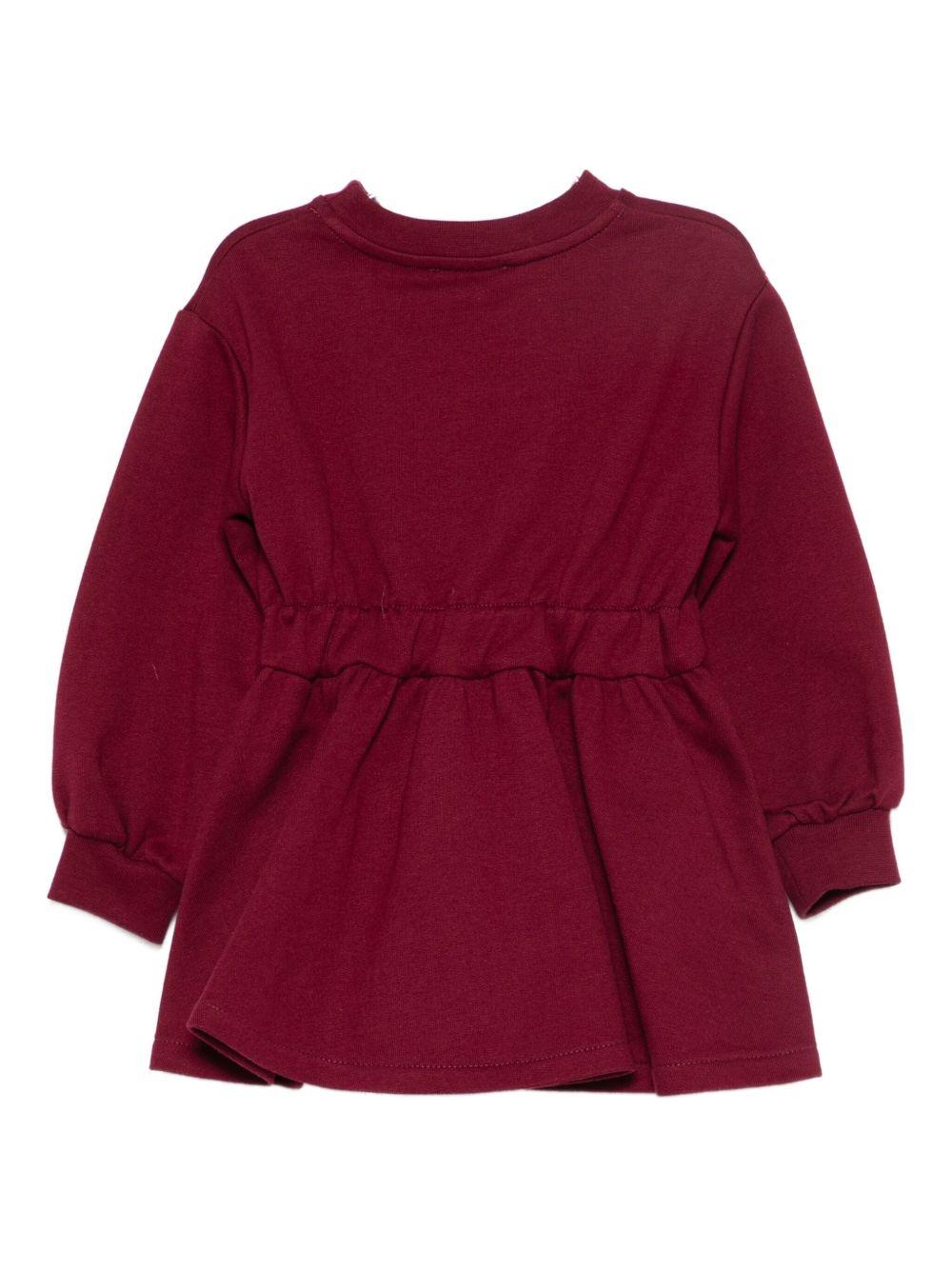 Abito rosso ciliegia con logo ricamato EGAB221FF002 3029 ELISABETTA FRANCHI KIDS