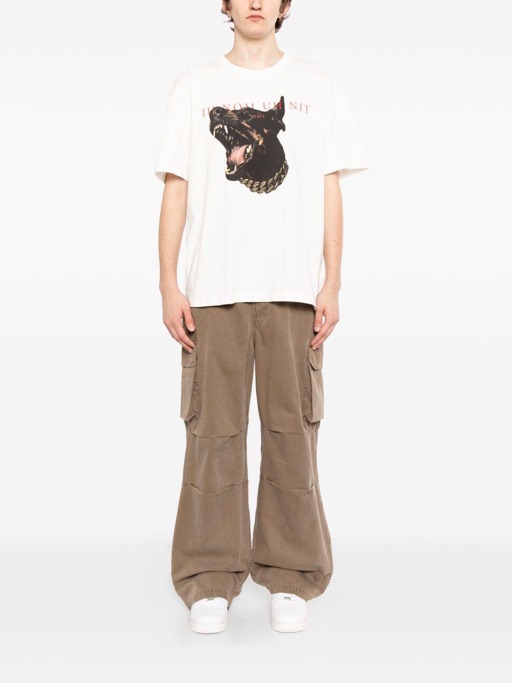 T-shirt in cotone avorio con stampa NUS26272 081 IH NOM UH NIT