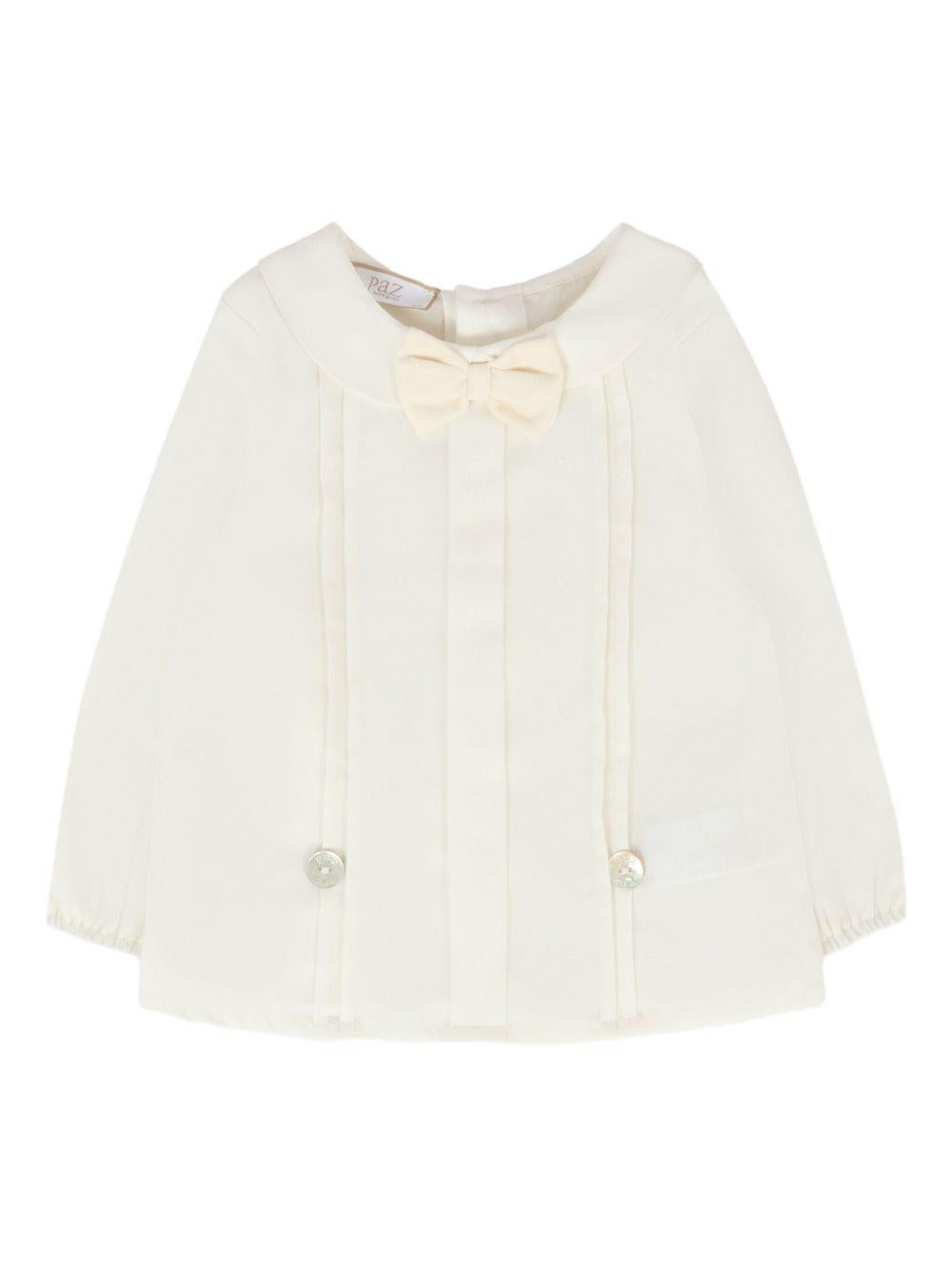 Abito panna con fiocco e colletto Peter Pan 104152841 60T2020 PAZ RODRIGUEZ KIDS