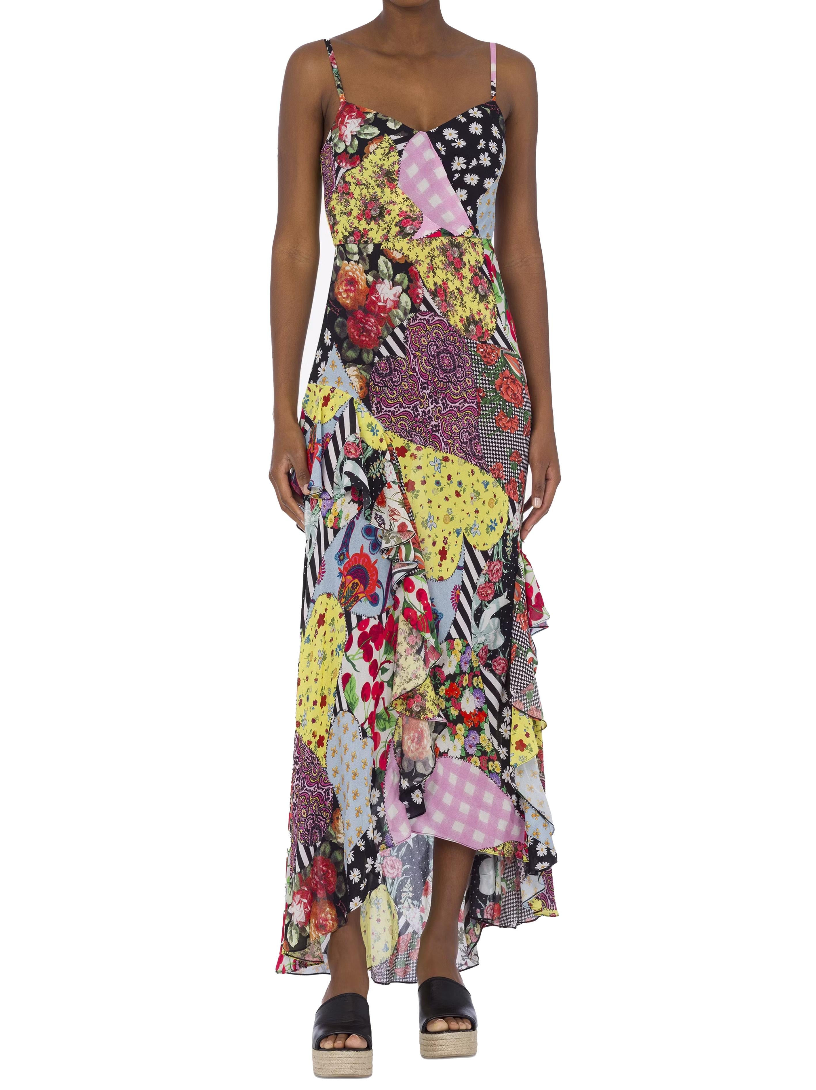 Abito multicolor patchwork print A04243777 1888 MOSCHINO JEANS