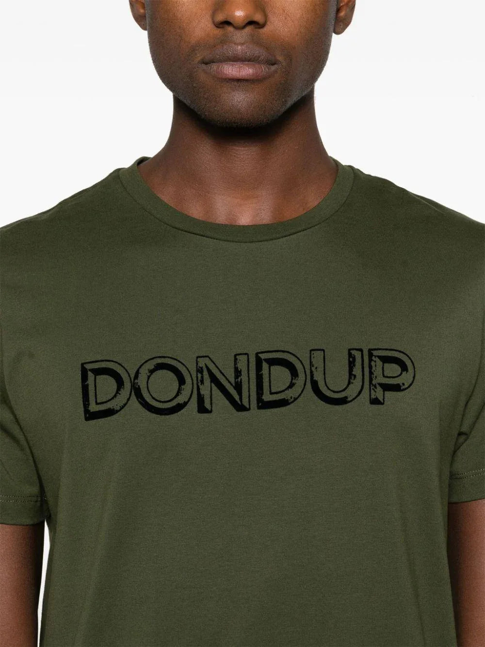 T-shirt logo stampa verde militare - Preludio Moda
