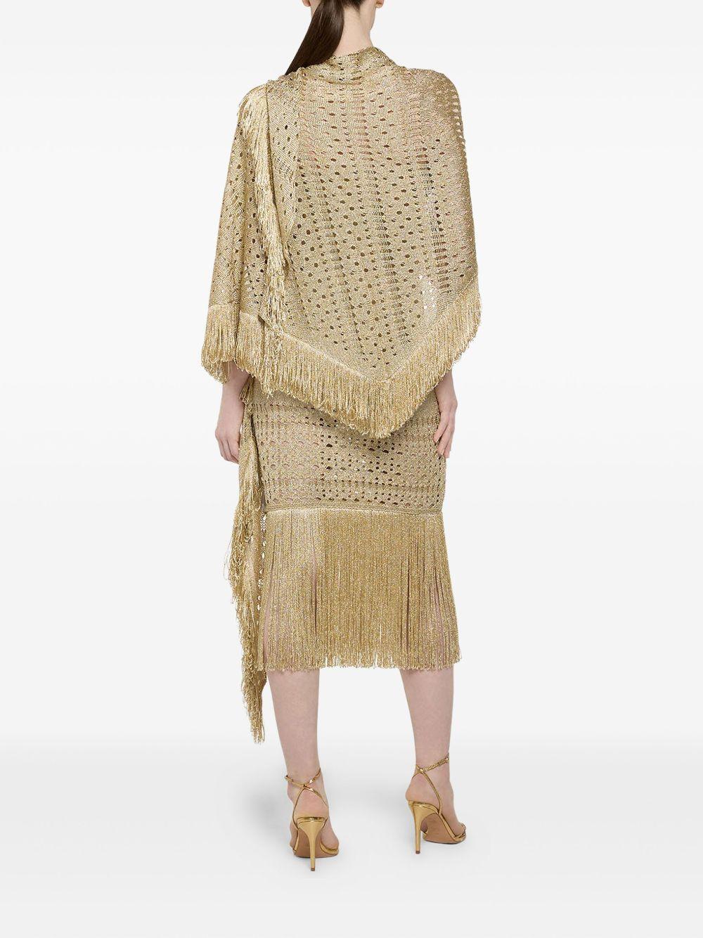 Scialle oro in lurex maxi frange P25CPSLO0401 V0730 SIMONA CORSELLINI