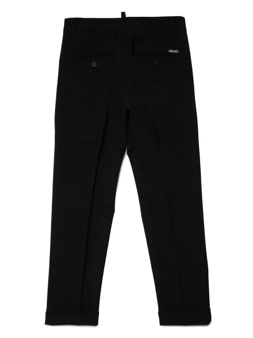 Pantalone nero con piega stirata lana - Preludio Moda