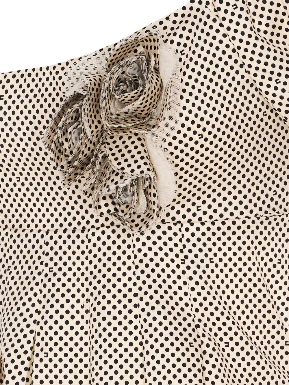 Abito in cotone con stampa pois e rose ricamate - Preludio Moda