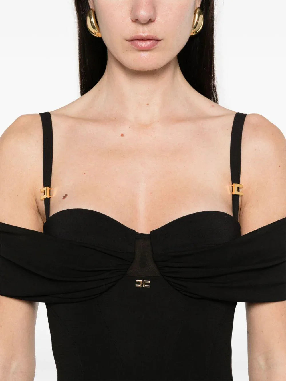 Abito Red Carpet in jersey crêpe con corsetto nero - Preludio Moda