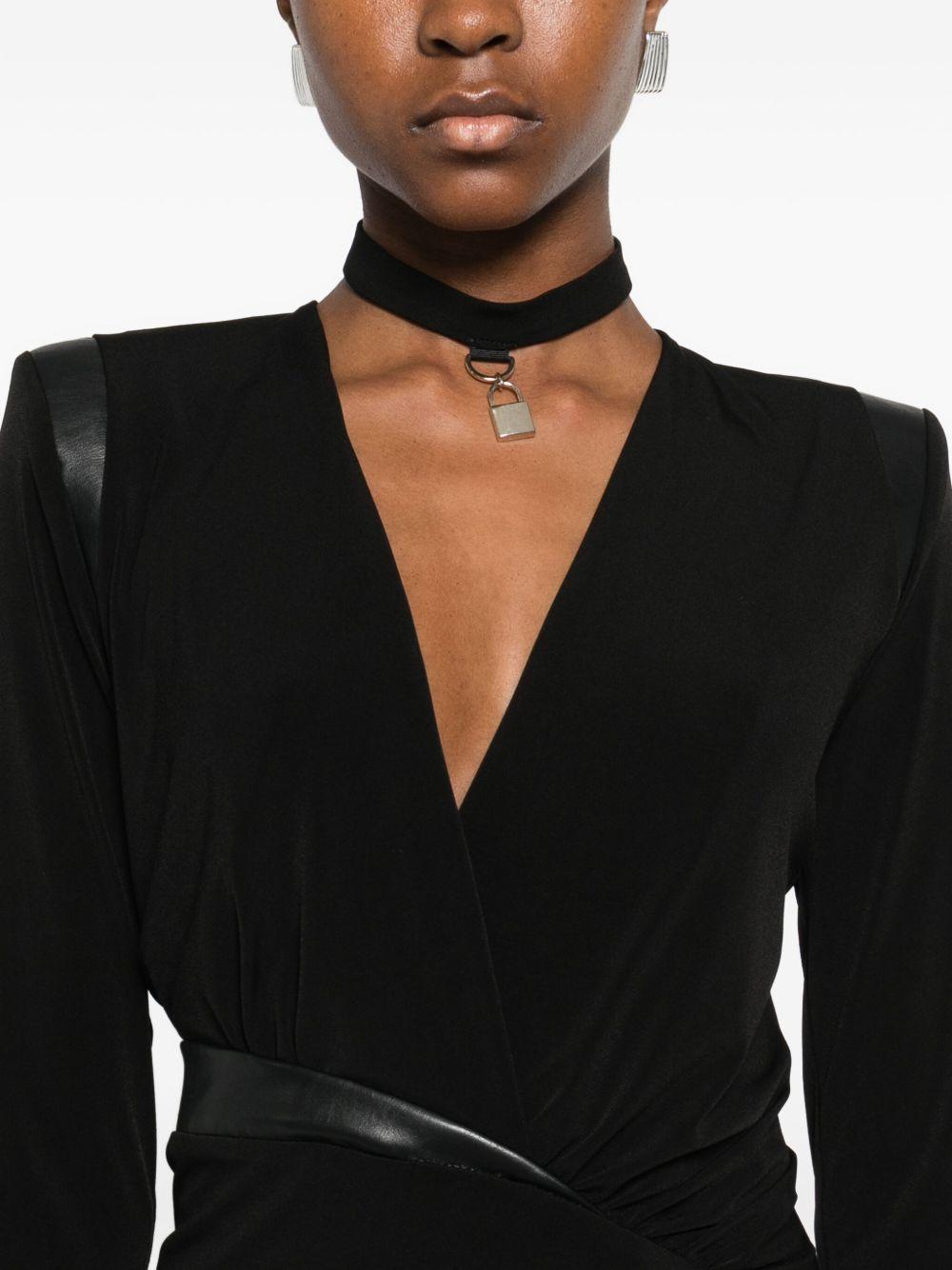 Abito con Dettaglio Cut-Out e Drappeggio E00761 NERO BABYLON EUREKA