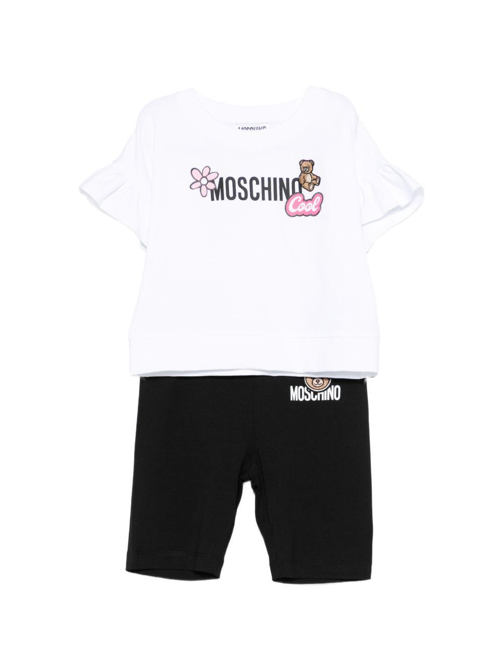 Completo t-shirt e shorts coordinato HDG01OLBA00 80359 MOSCHINO KIDS