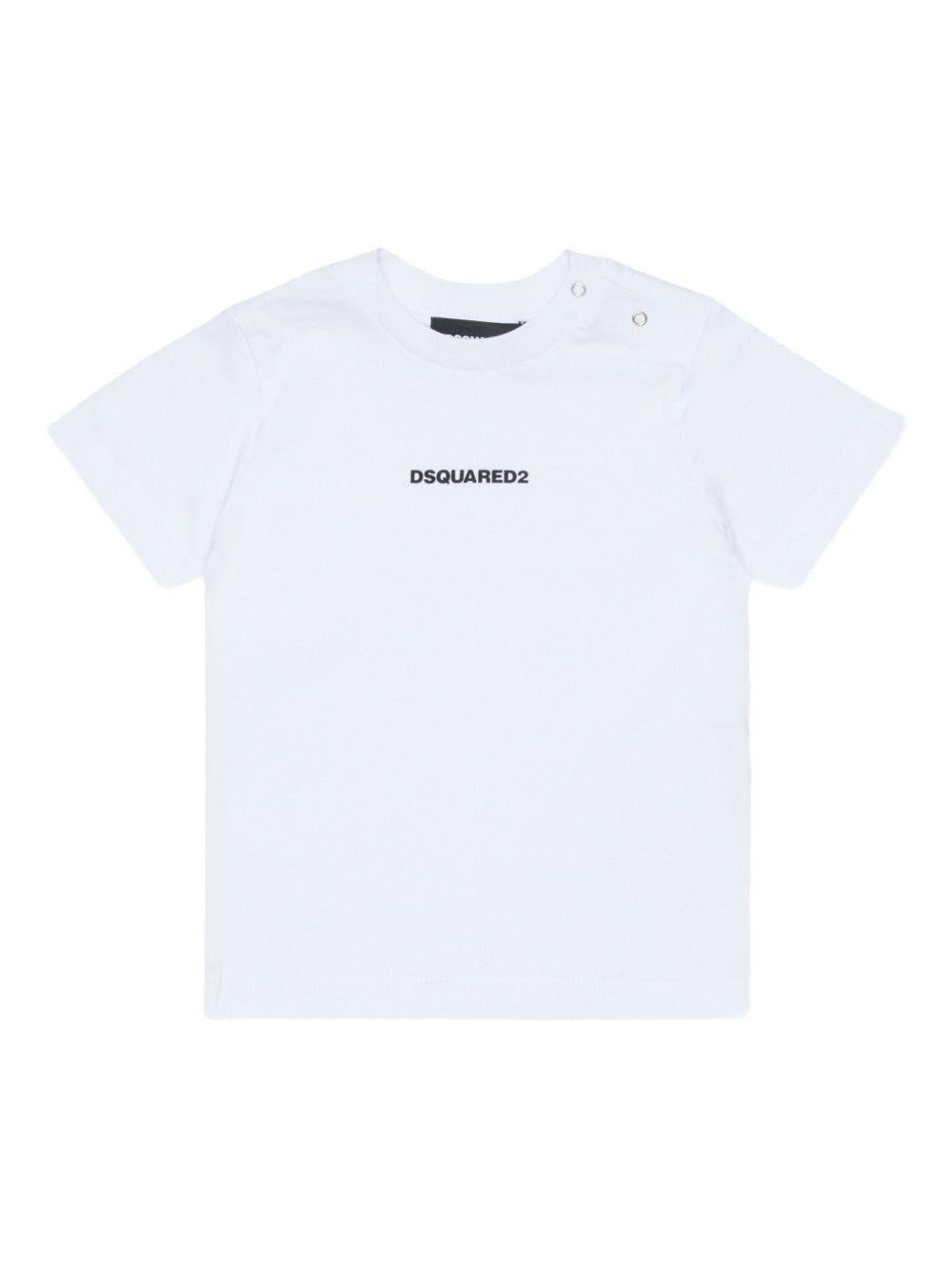 T-shirt in cotone con logo DQ2853D004G DQ100 DSQUARED KIDS