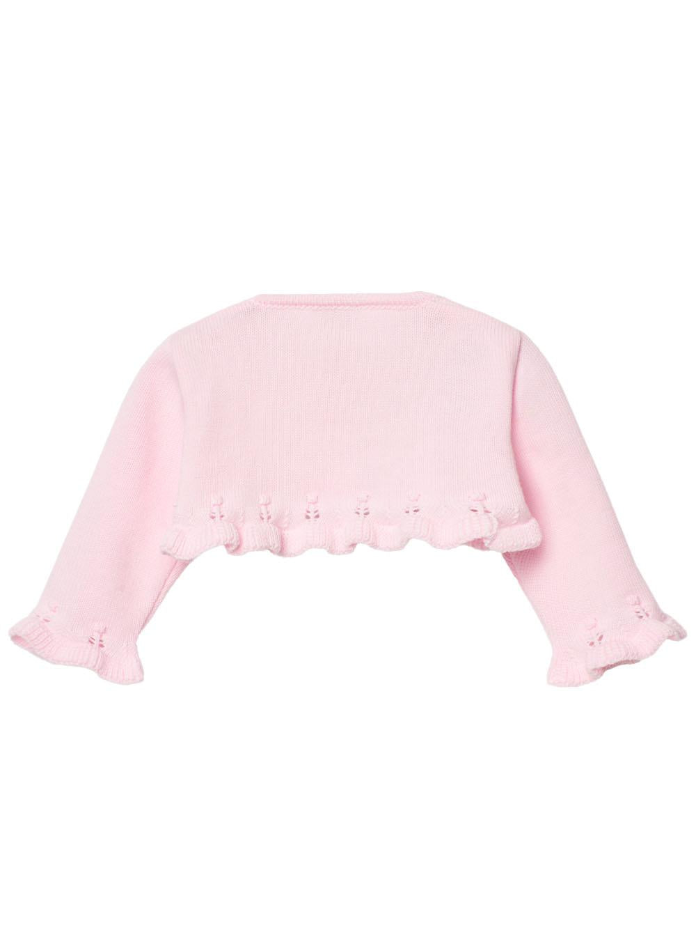Carigan crop rosa con ricamo