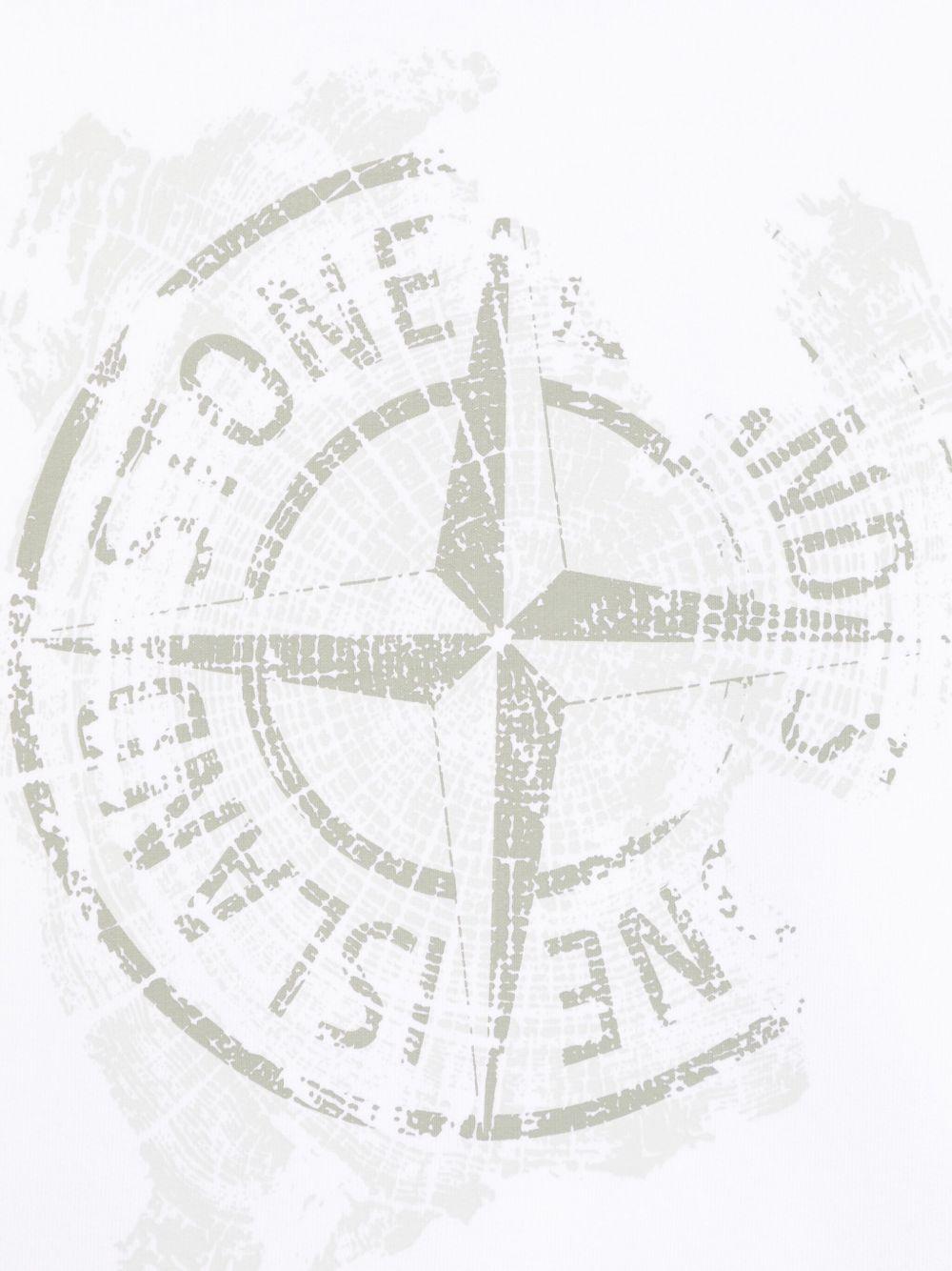 Felpa bianca big logo compass