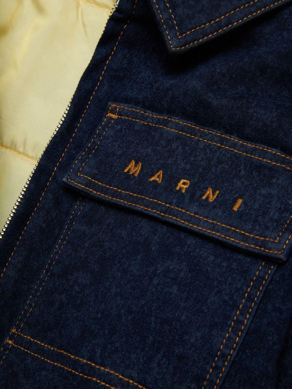 Giubino jeans ricamata con il logo - Preludio Moda