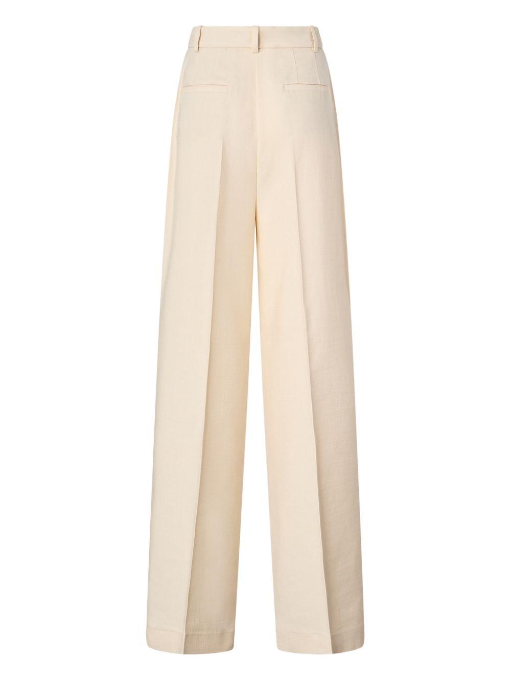 Pantaloni palazzo a vita alta con pieghe 106918A2W6 C00 PINKO