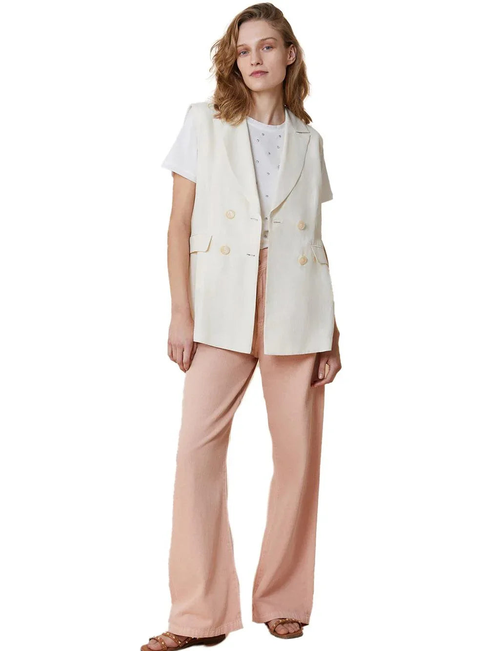 Gilet Cris avorio doppiopetto - Preludio Moda