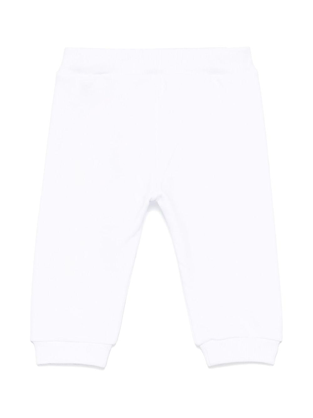 Pantatuta bianco con logo ricamo multicolor neonato