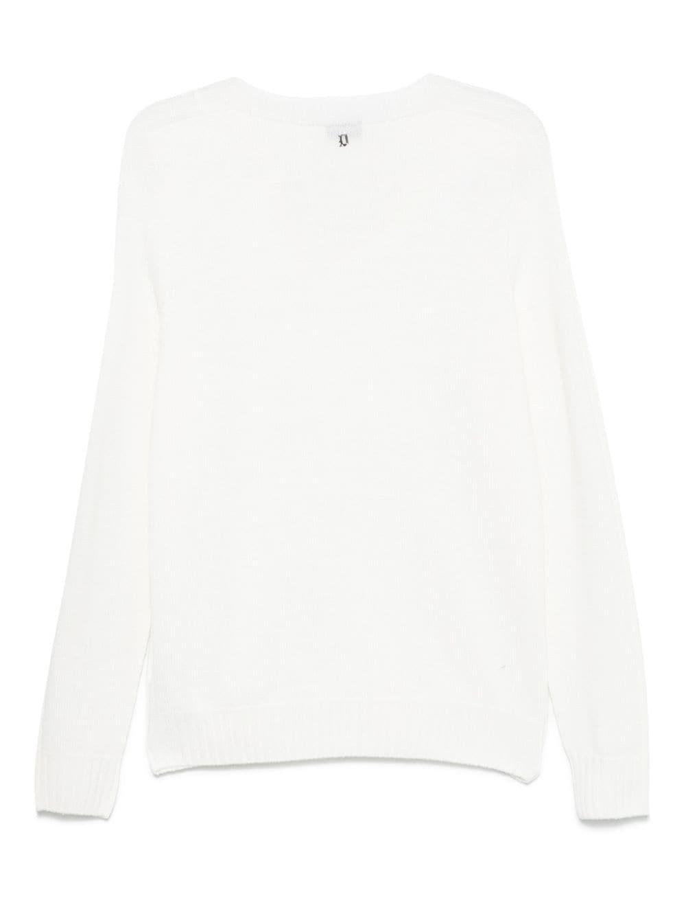 Maglione bianco in lana UT166M00856002 005 DONDUP
