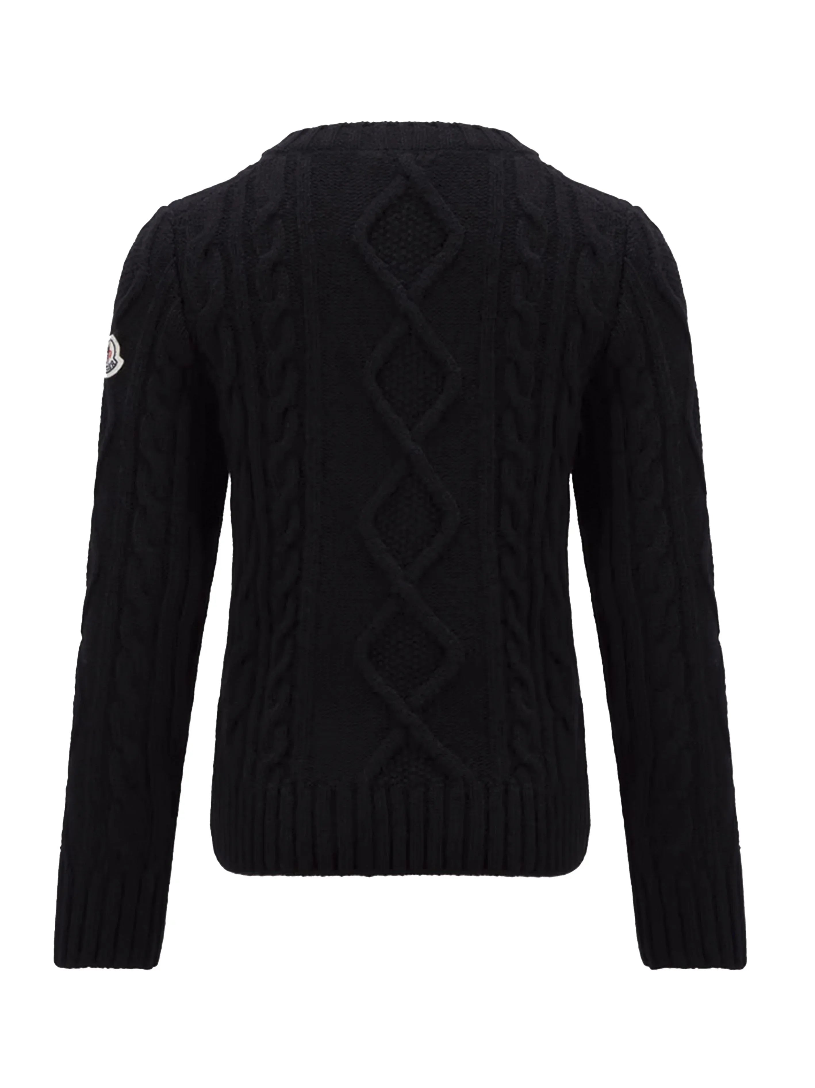 Maglione nero banda con logo ricamato - Preludio Moda