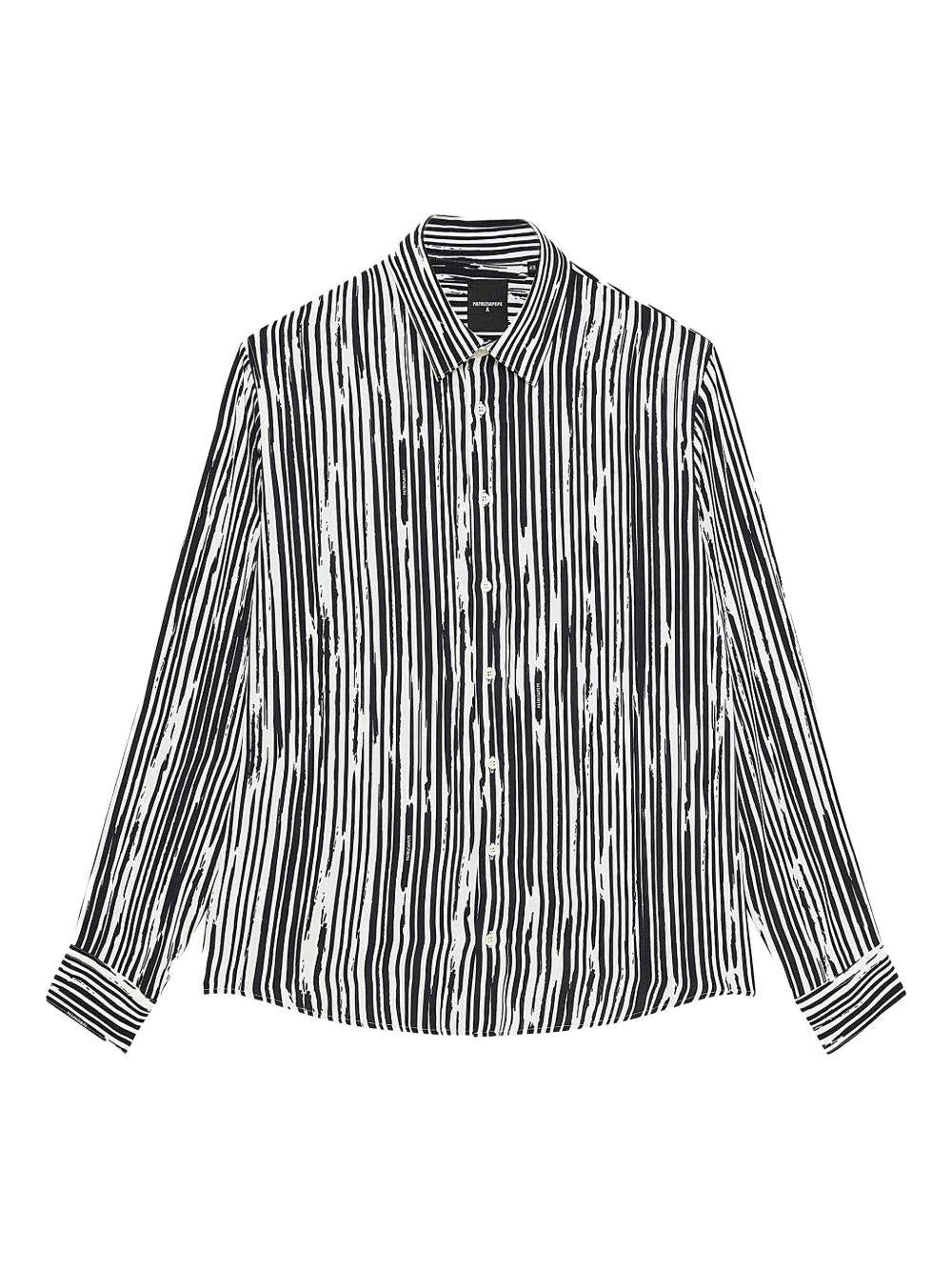 Camicia nera fantasia a righe 5C0310A093 FF56 PATRIZIA PEPE