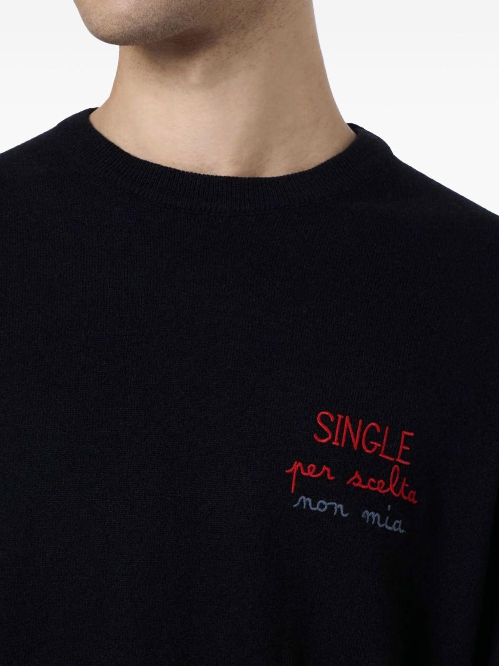 Maglione Heron light "single per scelta non mia" nero HER0005 03470G MC2 SAINT BARTH