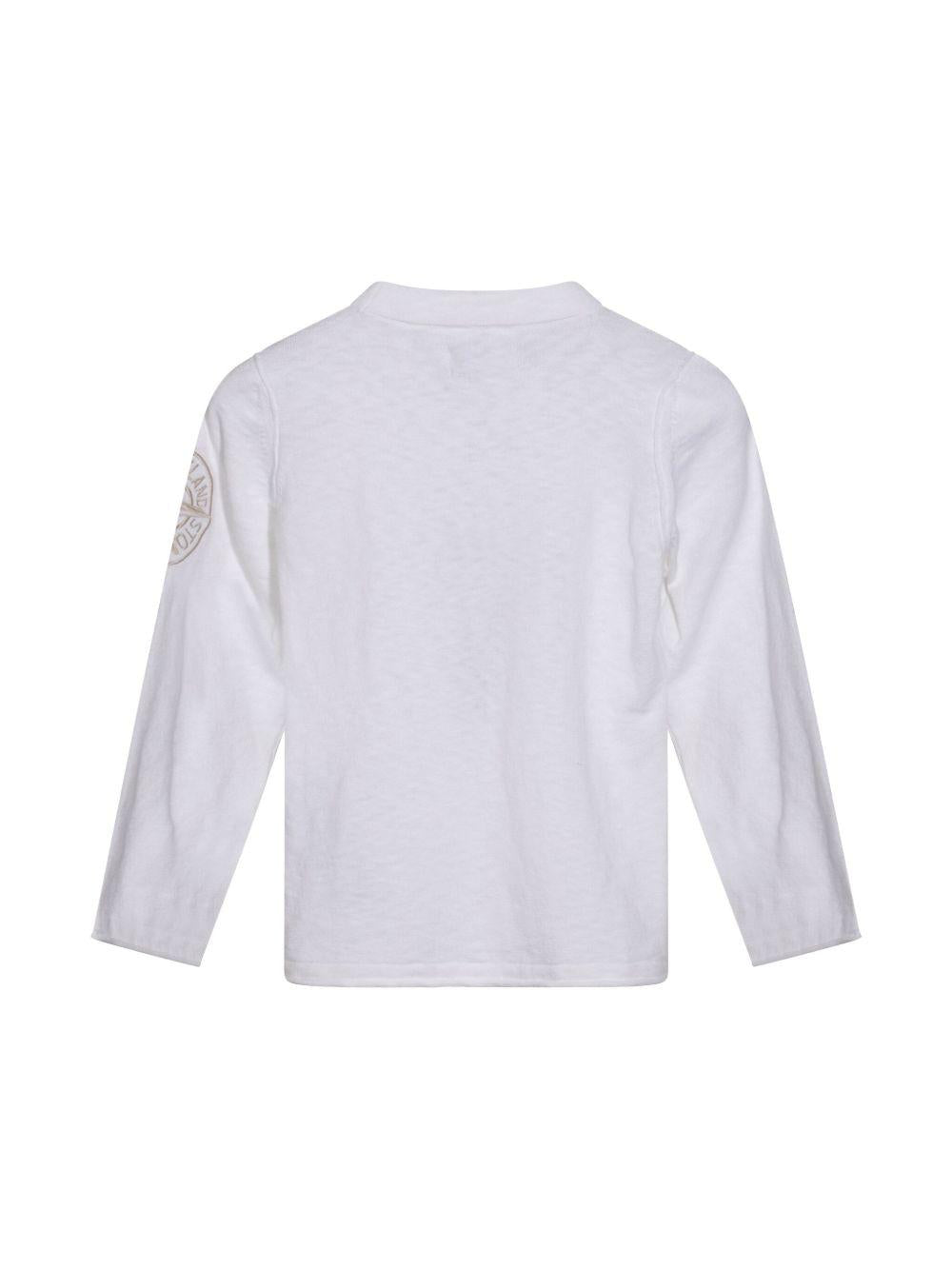 Maglia bianca logo compass su braccio 5100012S00B0 V001 STONE ISLAND KIDS