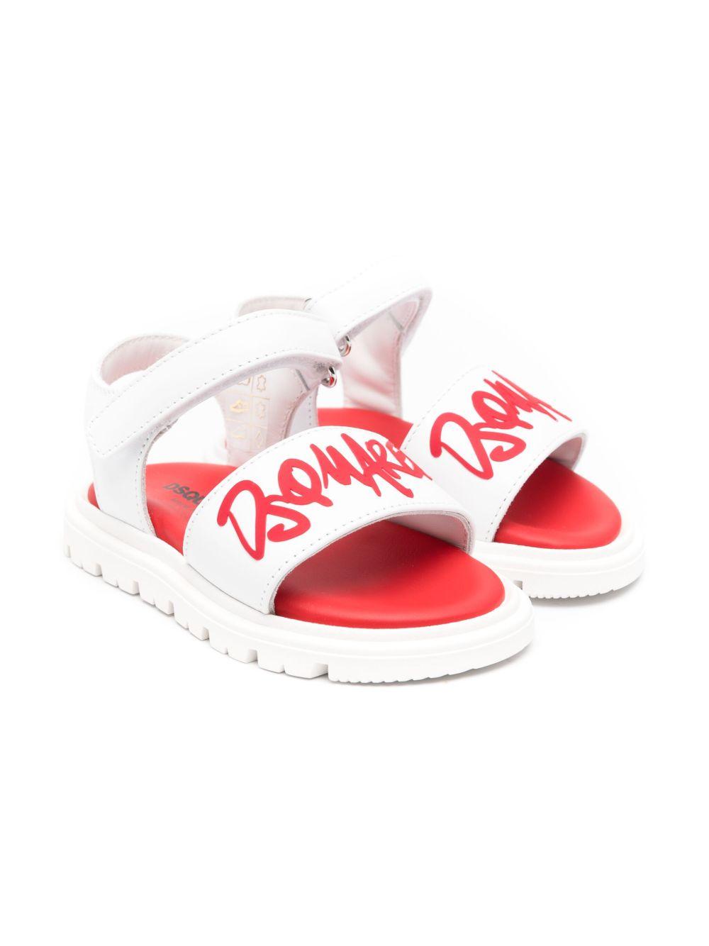 Sandali bicolor logo frontale 80105 01 DSQUARED KIDS