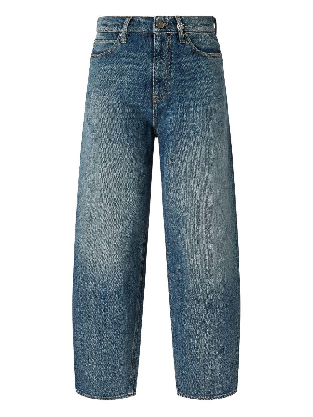 Jeans denim medio a vita alta con design balloon 103857A2RQ PJC PINKO
