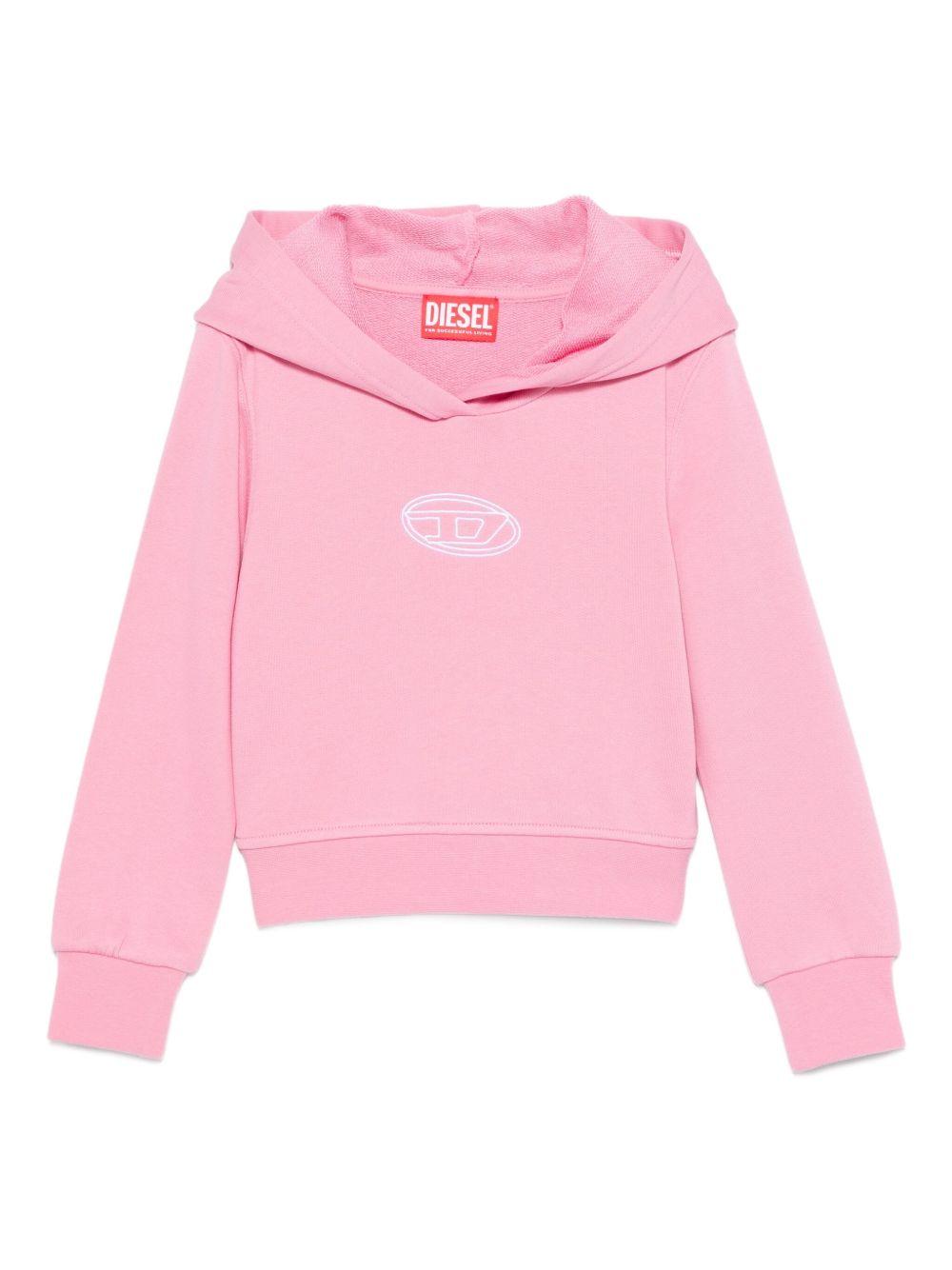 Felpa con Cappuccio e Logo Oval D J02416KYAX3 K399 DIESEL KIDS
