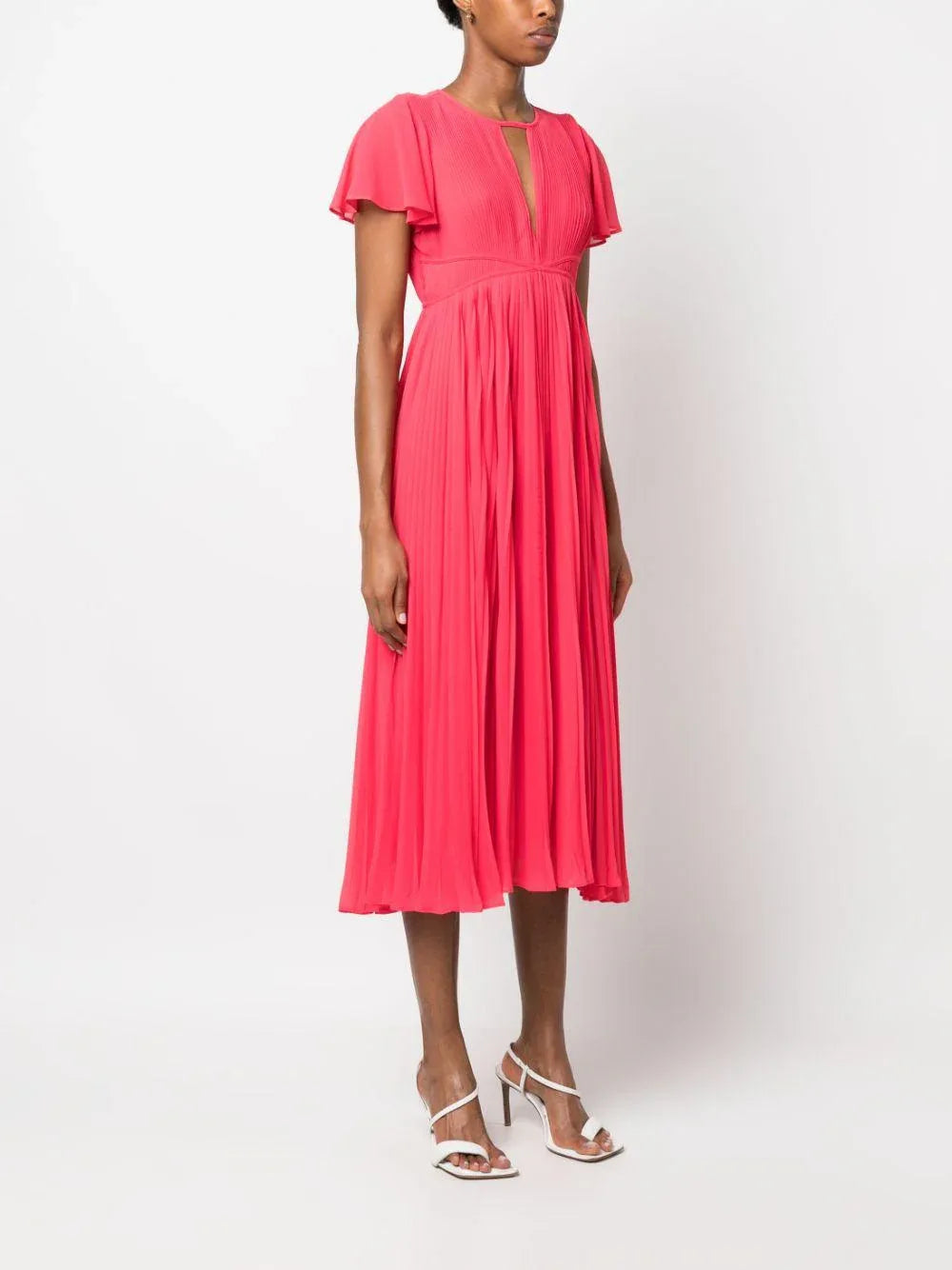 Abito corallo in chiffon - Preludio Moda