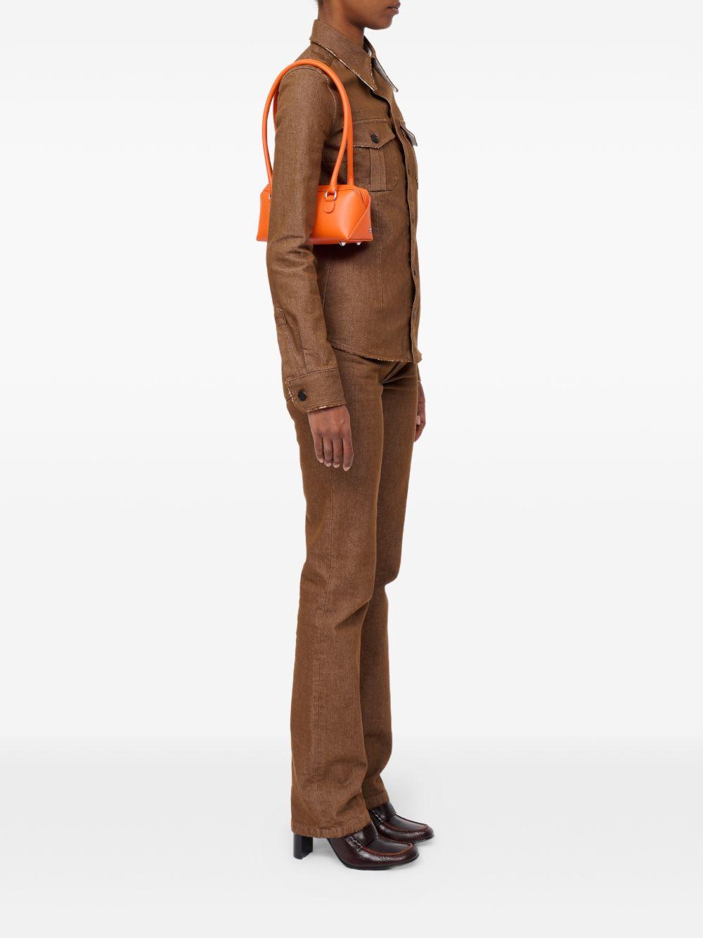 Borsa a spalla in pelle arancione con chiusura zip SB6ZH0039P9061 T3104 MM6 MAISON MARGIELA