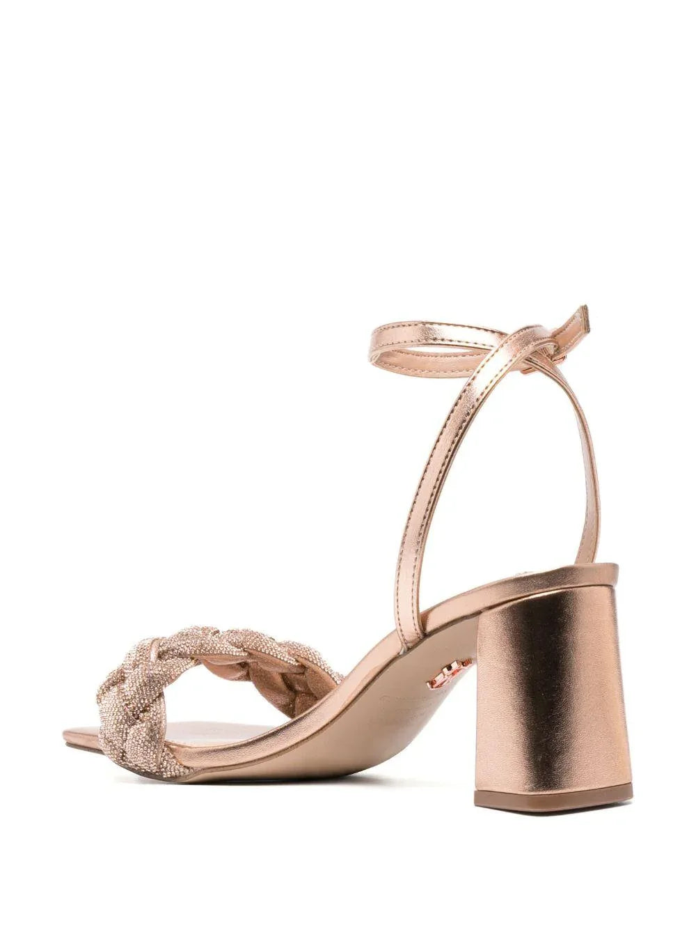 Sandali fascia treccia oro rosa - Preludio Moda