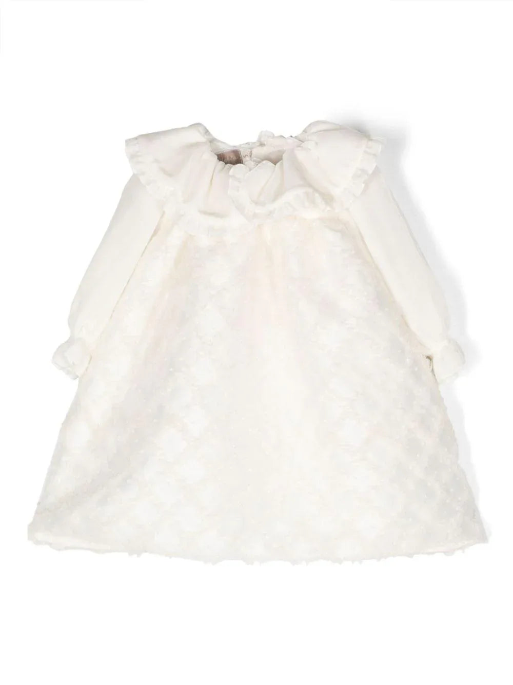 Abito neonata panna in pizzo ricamato - Preludio Moda