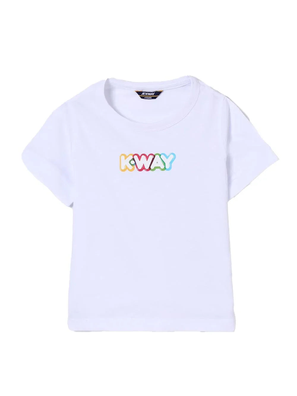 T-shirt bianca logo lettering multicolor - Preludio Moda