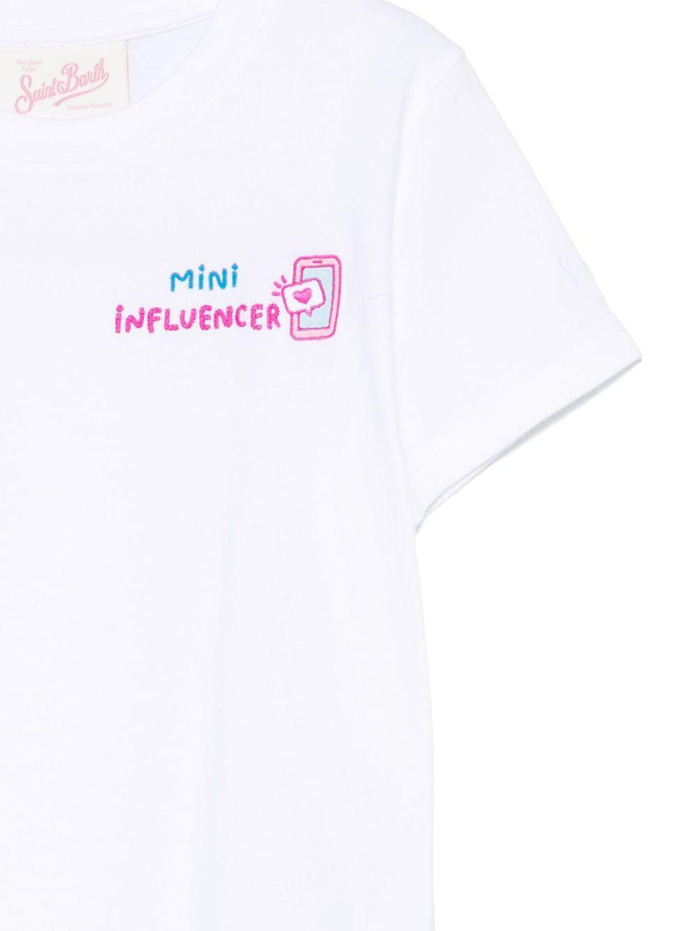 T-shirt elly bianca "mini influencer" ricamo
