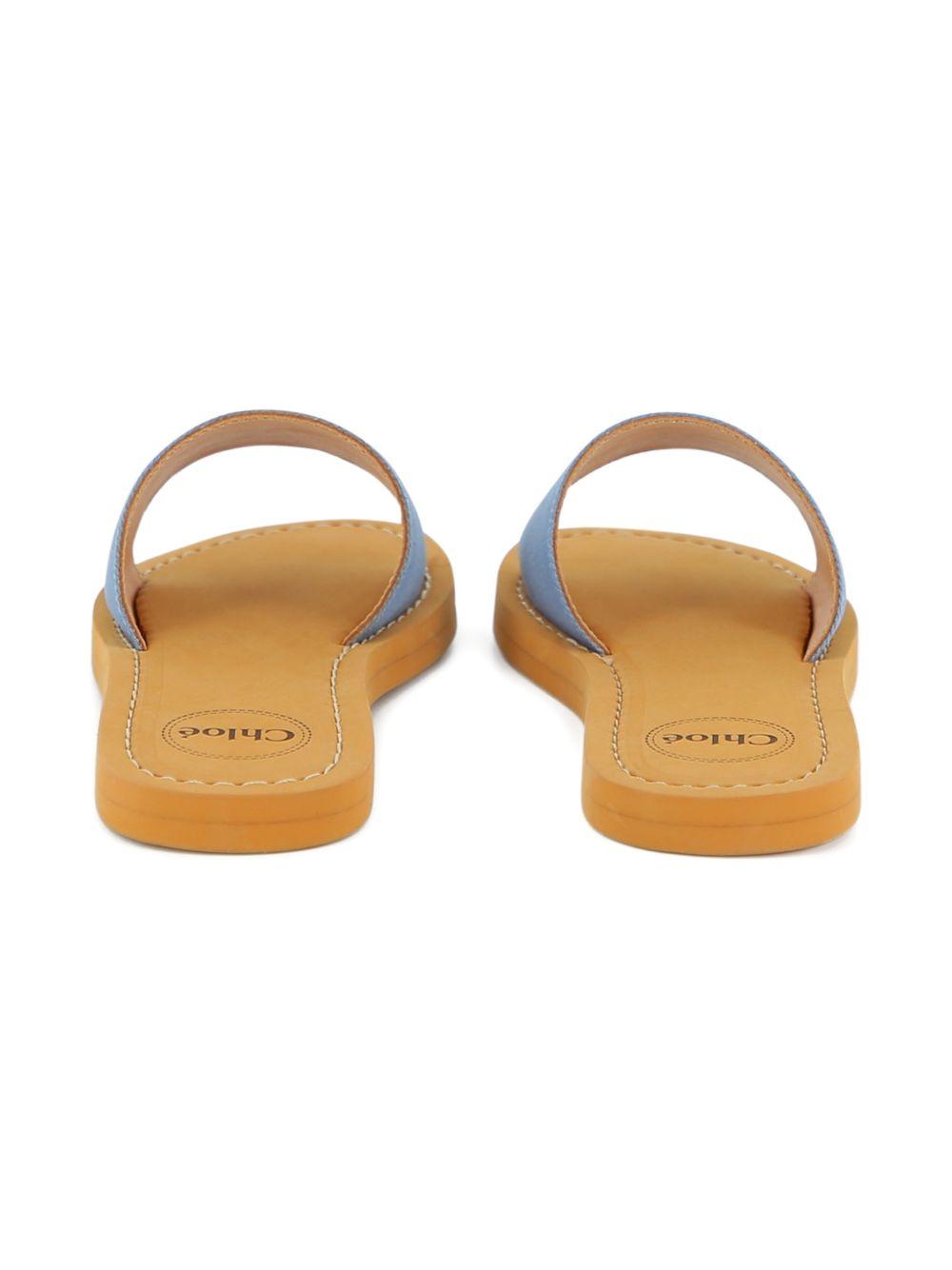 Ciabattine in tela di cotone con logo C20881 821 CHLOE KIDS