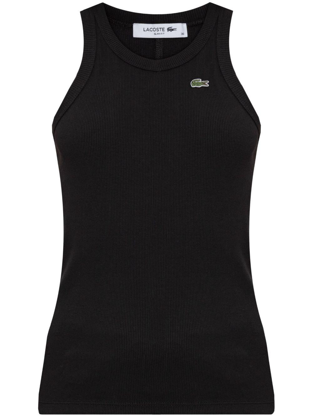 Canotta a coste con logo ricamato TF5388 031 LACOSTE