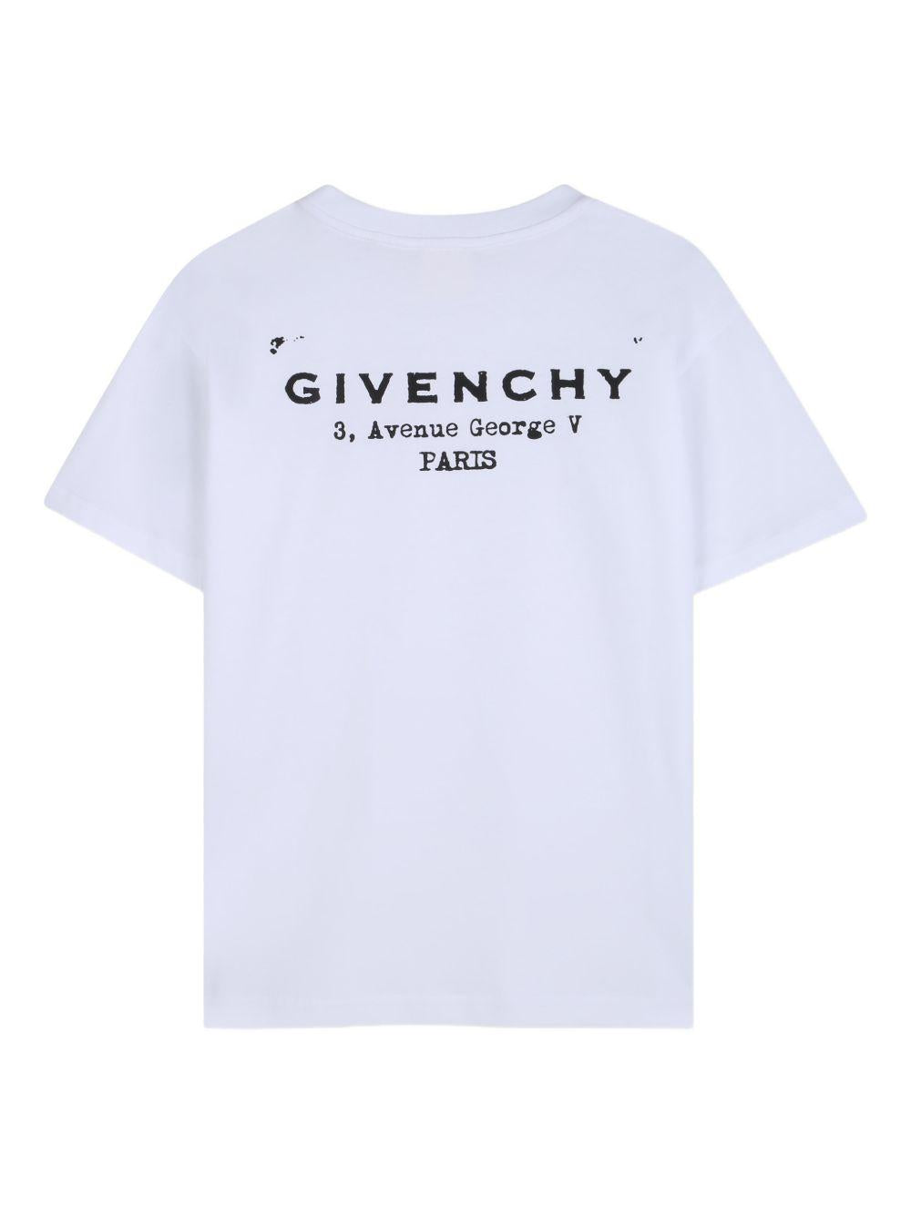 T-shirt in cotone con stampa logo H31075 10P GIVENCHY KIDS