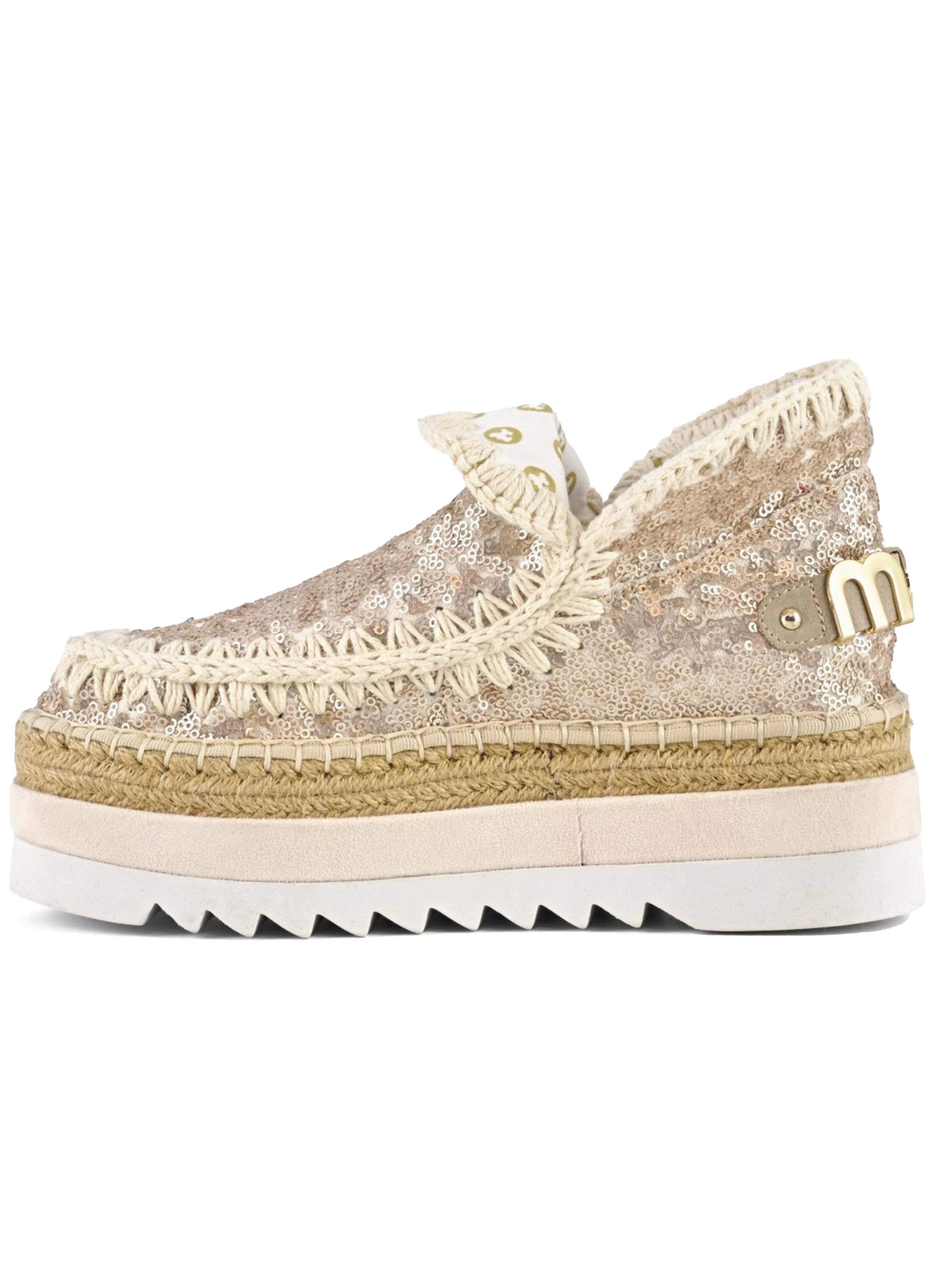 Eskimo jute eva outsole sequins microsequins natural