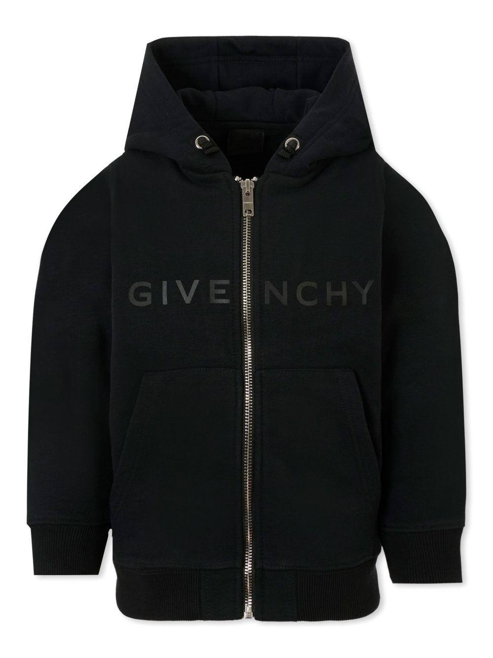 Felpa con Cappuccio e Stampa con Logo H30939 09B GIVENCHY KIDS