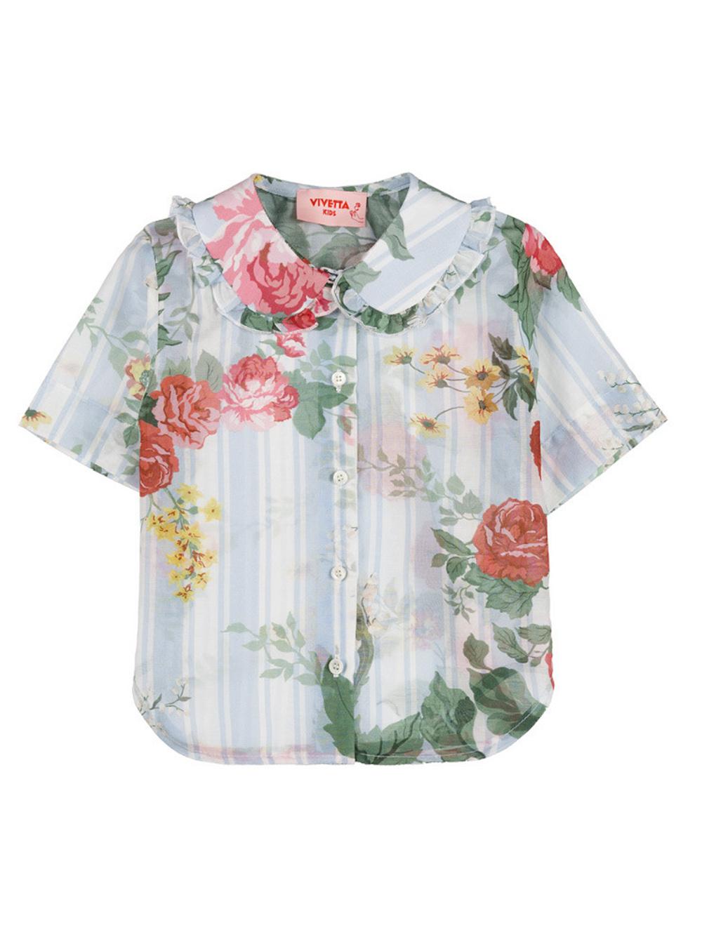 Camicia velata con fantasia floreale VE2557 A VIVETTA KIDS