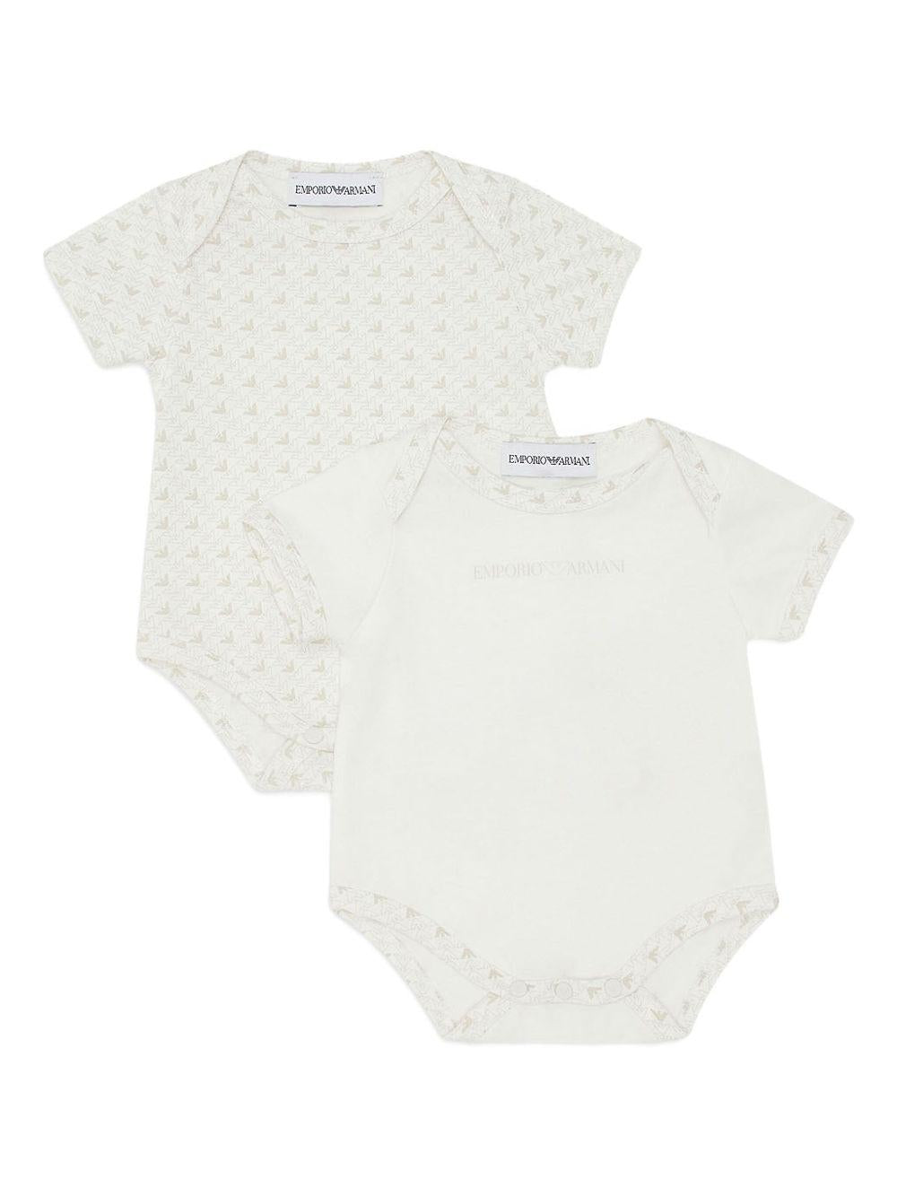 Set body beige logati neonato (2pz) EY000010AF10913 F1014 EMPORIO ARMANI KIDS