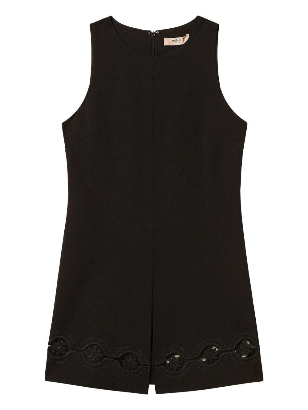 Tunica Donna Nera con Ricamo a Fiori 252TP2103 00006 TWINSET