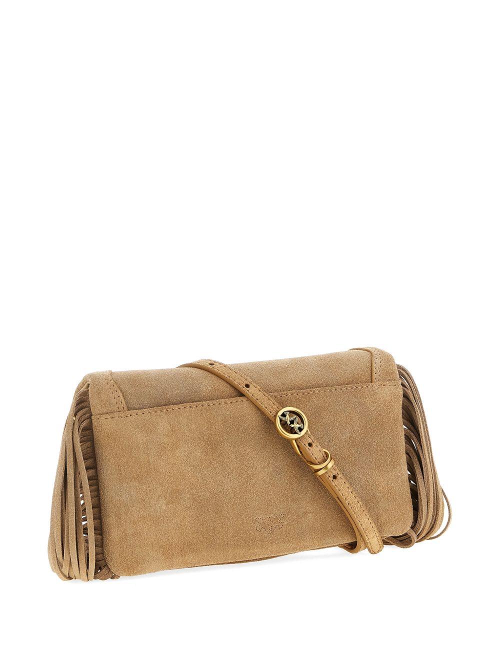 Clutch in camoscio con frange 106023A39A L08Q PINKO